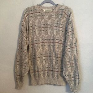 Vtg Waterproof Workshop Cotton Crew Neck Textured Knit Oversized Men’s Size M/L